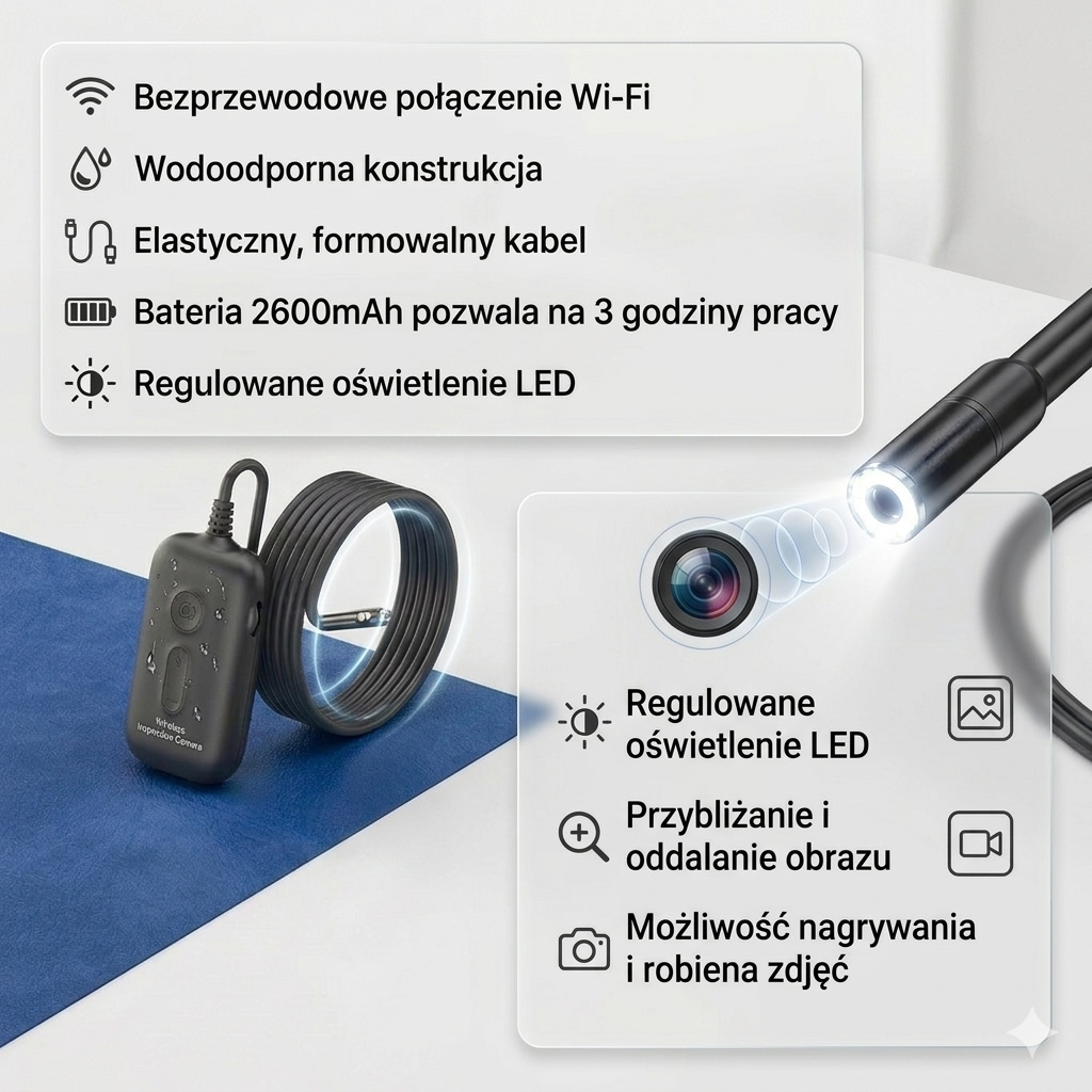 DeepVision™ - Kamera endoskopowa WiFi