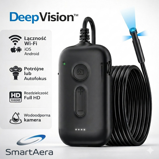 DeepVision™ - Kamera endoskopowa WiFi do rur, silnika i trudno dostępnych miejsc.